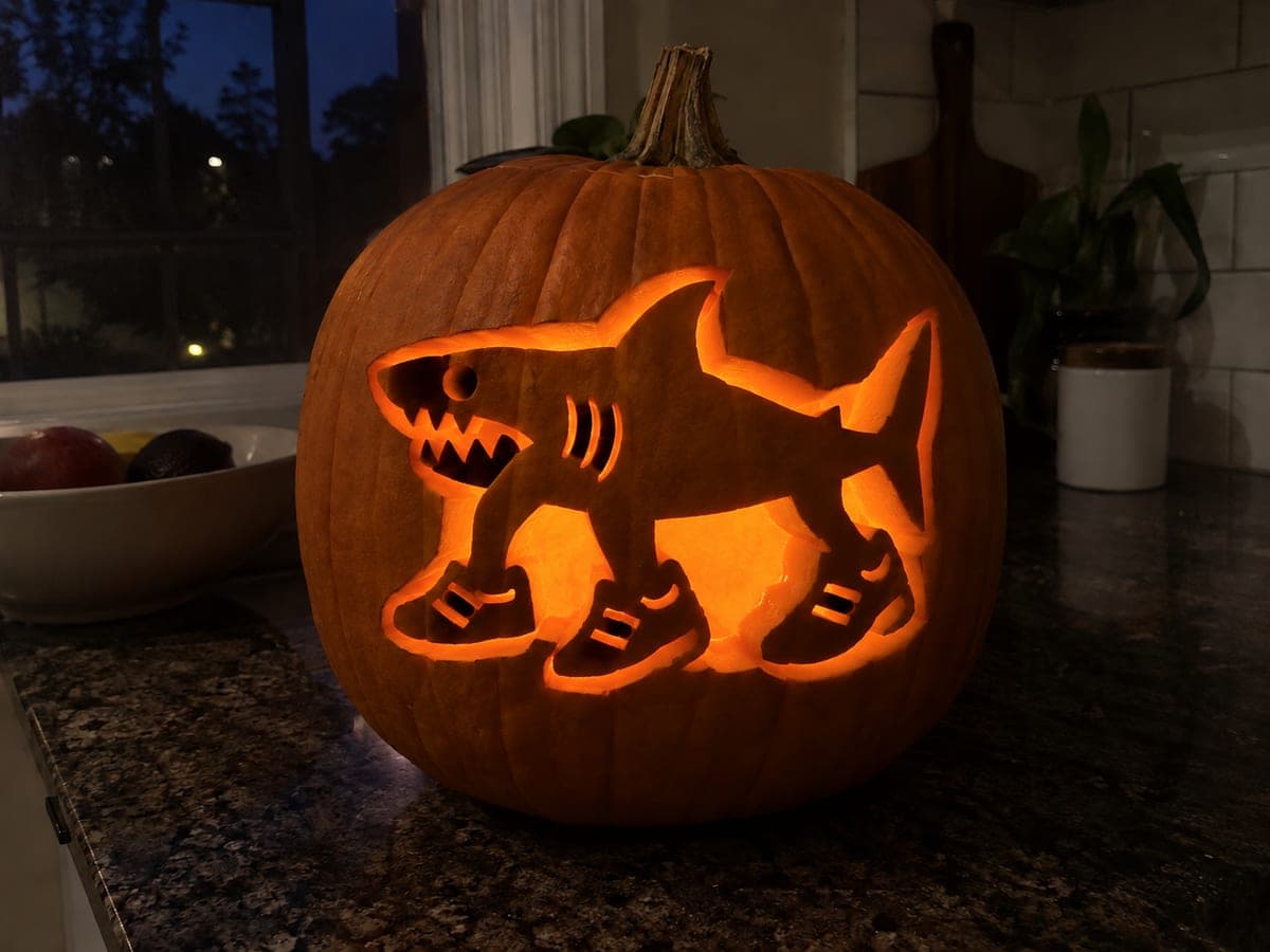 Glowing Tralalero Tralala Shark Pumpkin